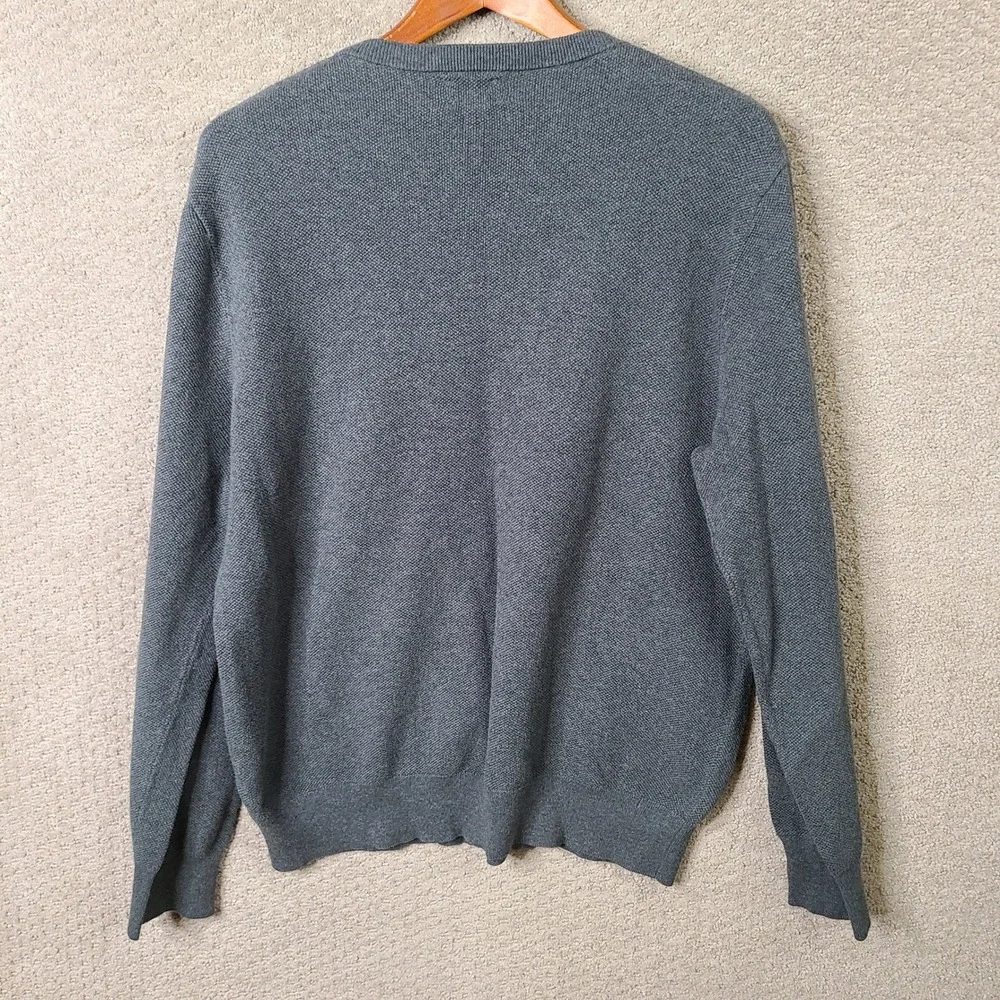J Crew Sweater Mens XL Gray Crew Neck Cotton Long Sleeve Casual Pullover Soft